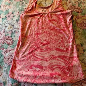 No Boundaries Pink and White Ladies Tank Top Size Medium